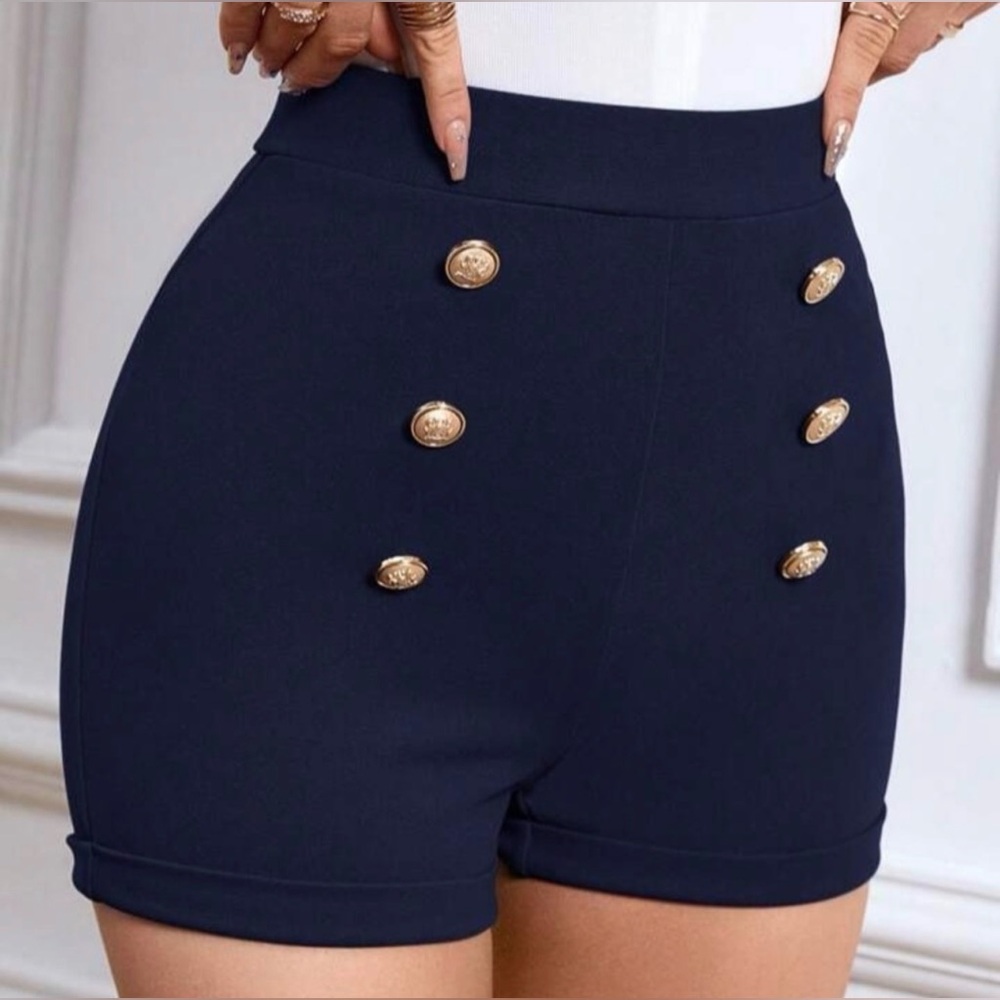 🔵CURVY SAILOR Denim Blue DARK Wash Shorts